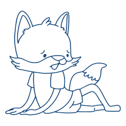Süßer Fuchs, der versucht aufzuwachen PNG-Design