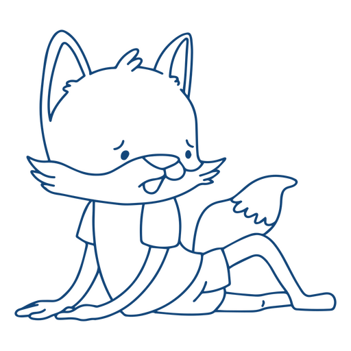 Cute fox trying to wake up PNG Design