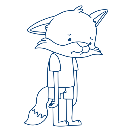 Raposa bonita com uma expressão cansada Desenho PNG