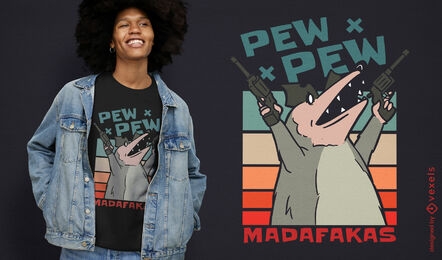 Possum holding weapons t-shirt design