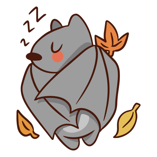 Curso de cor de morcego bonito dormindo Desenho PNG