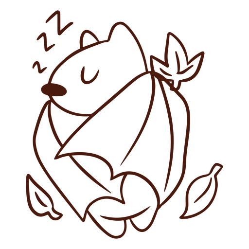 Lindo golpe de murciélago durmiendo Diseño PNG