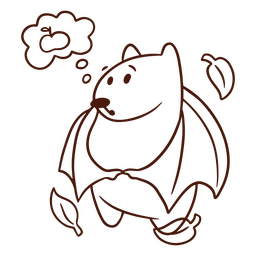Nettes Fledermausschlagdenken PNG-Design