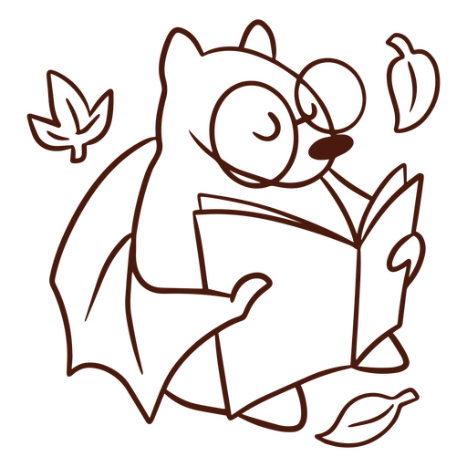 Linda lectura de golpe de murciélago Diseño PNG