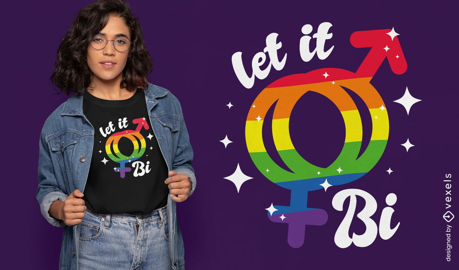 Diseño de camiseta de diversidad bi símbolo lgbt