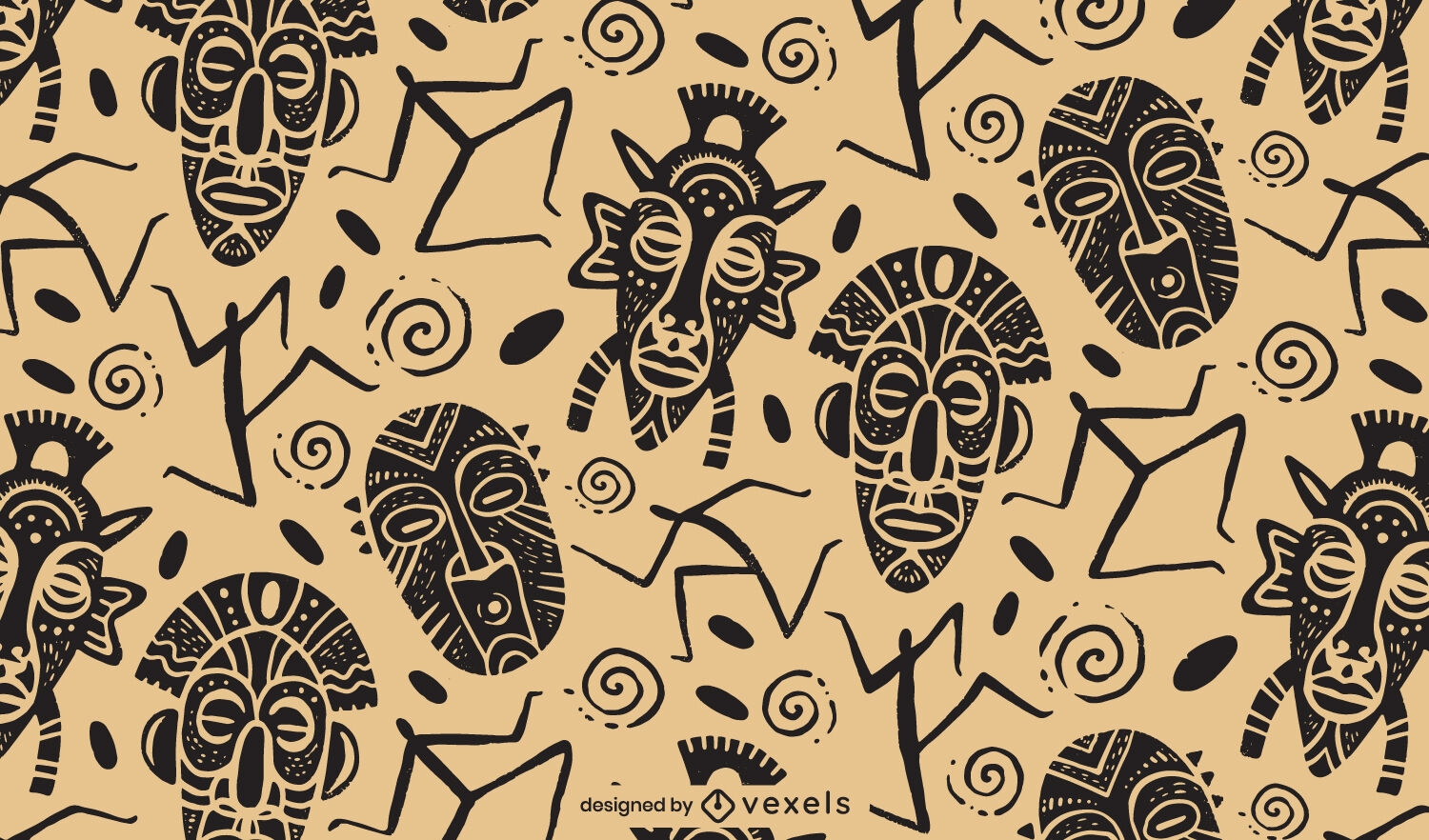 Afrikanische Masken Musterdesign