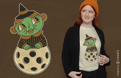 Design de camiseta de bruxa de pickleball