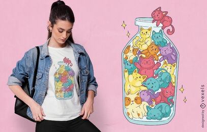 Rainbow cats jar t-shirt design