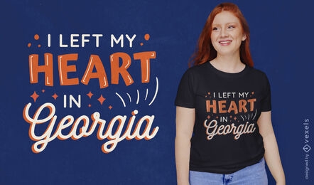 Dejé mi corazón en el diseño de camiseta de Georgia