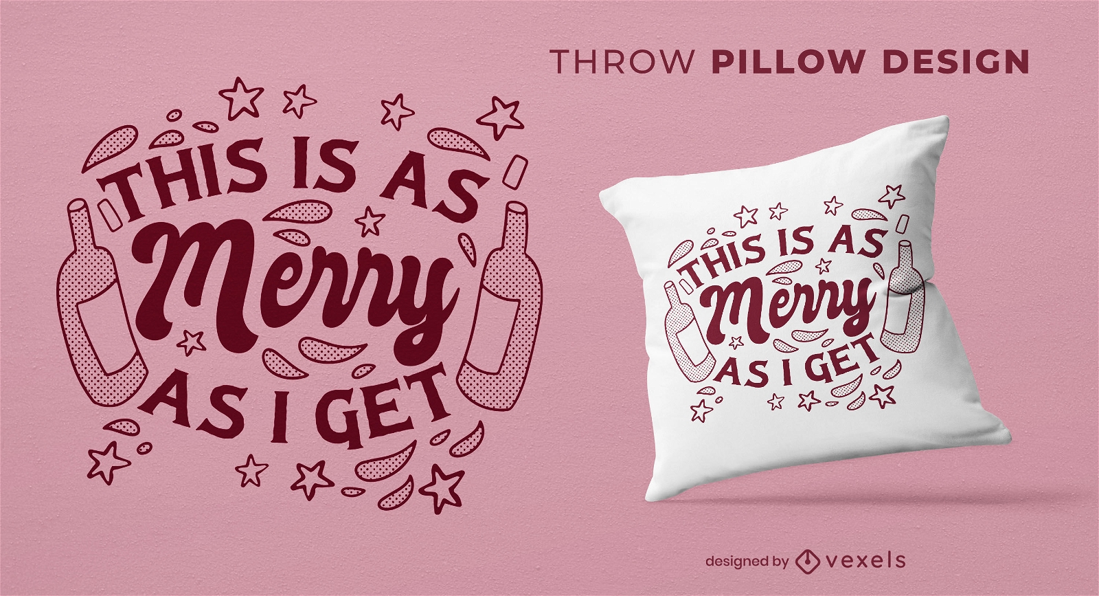 As merry as I get throw pillow design