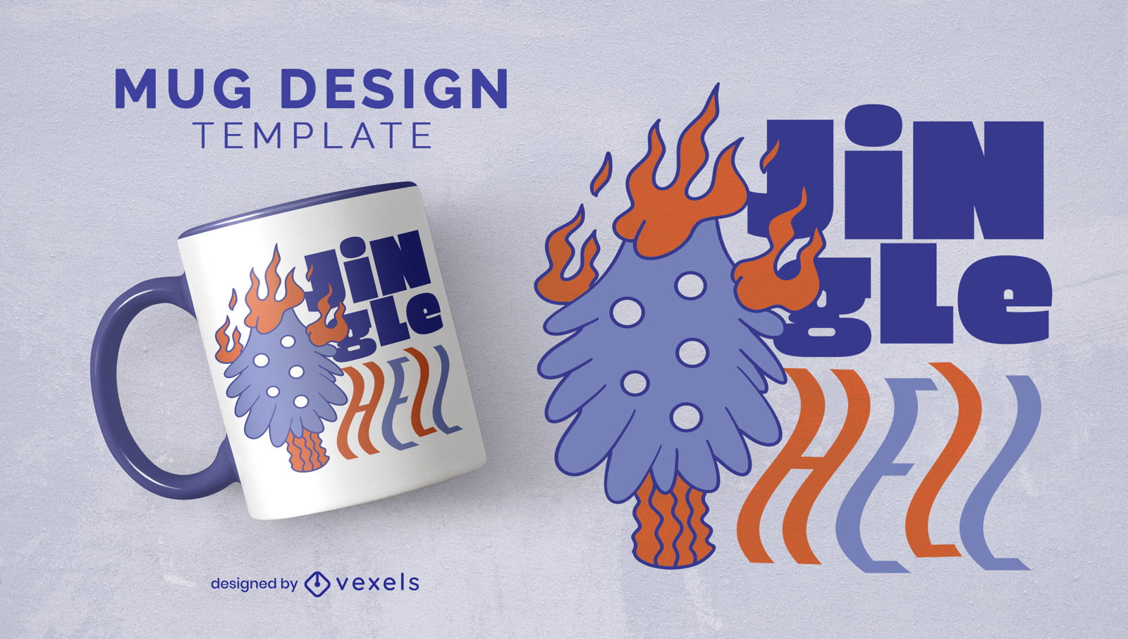 Jingle hell Christmas tree mug design