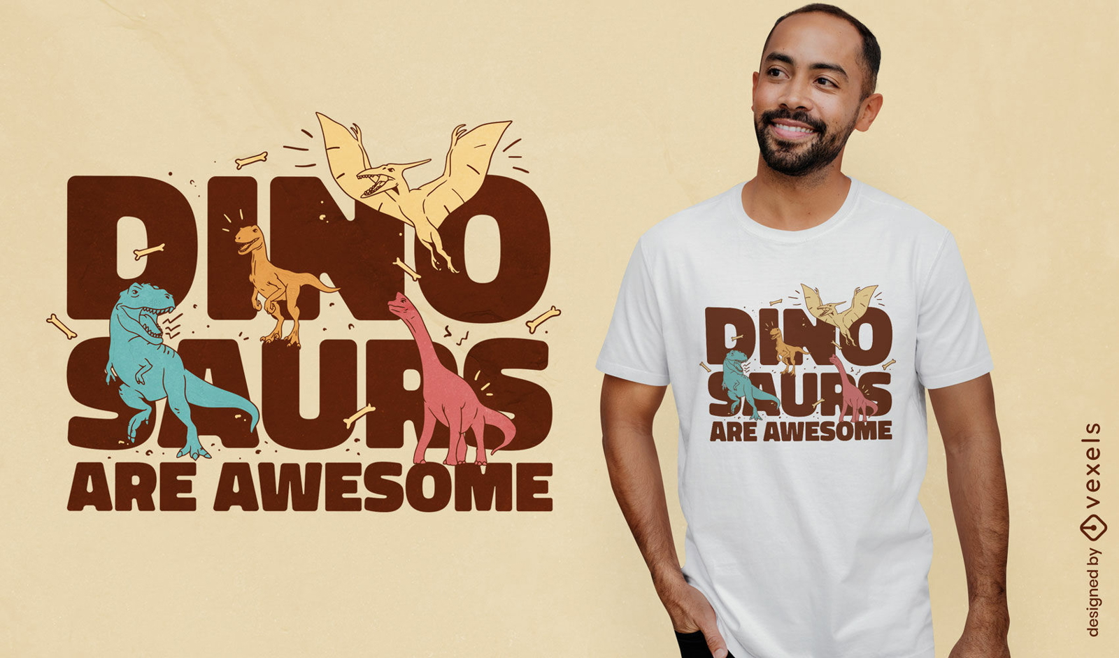 Dinosaurs are awesome t-shirt design