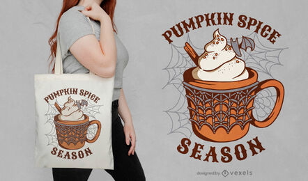Pumpkin spice halloween tote bag design