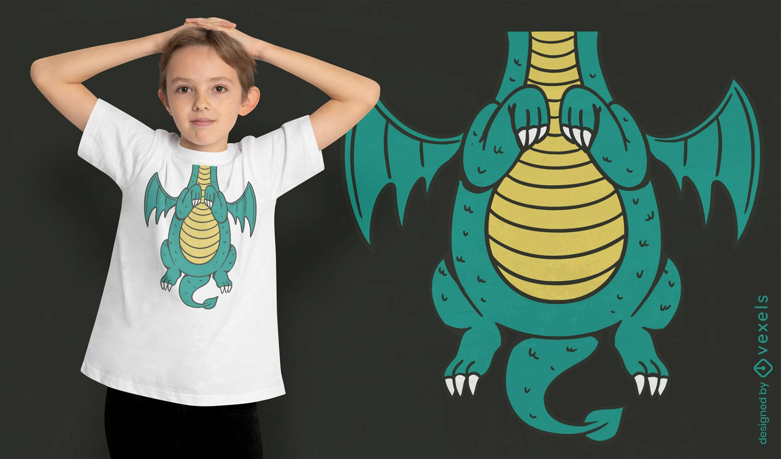 Traje de dragón con diseño de camiseta de alas.