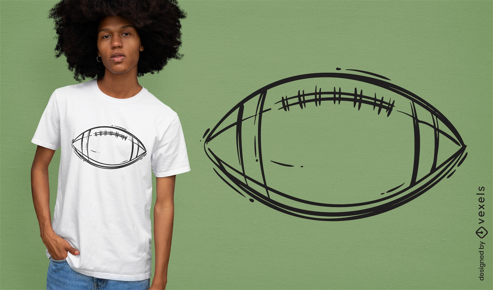 Diseño de camiseta de trazo de fútbol americano.
