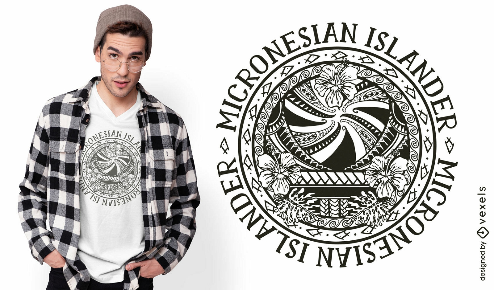 Micronesian island tropical t-shirt design