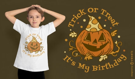 Trick or treat Halloween birthday t-shirt design