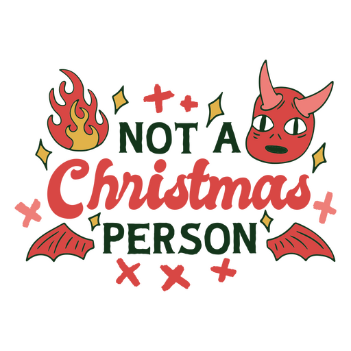Anti Christmas lettering sticker PNG Design