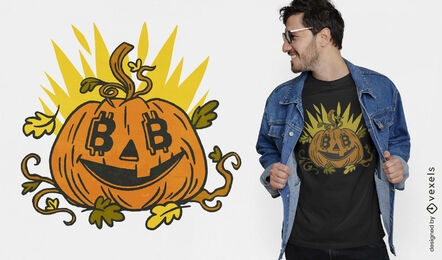 Crypto pumpkin Halloween t-shirt design