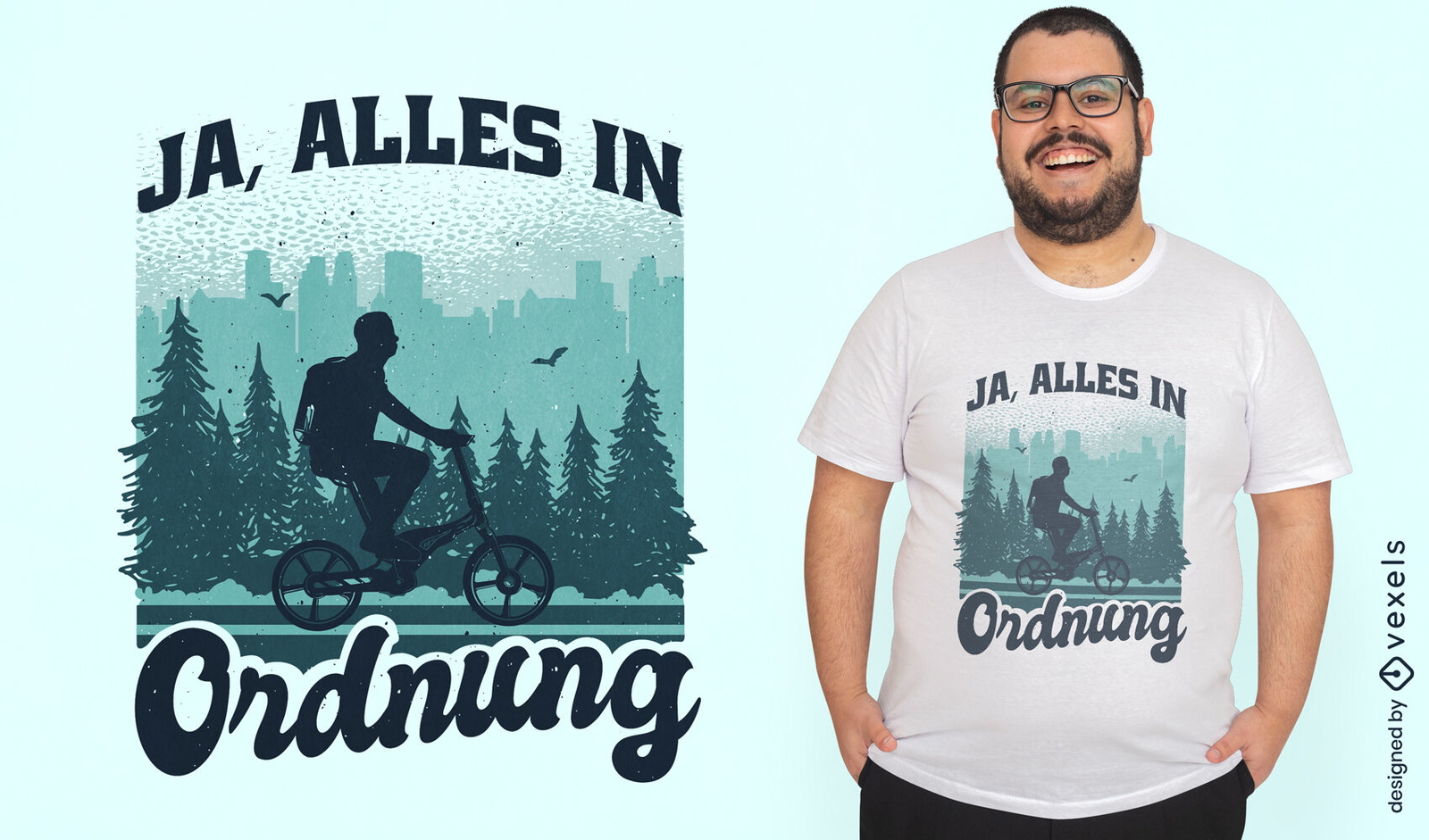 Diseño de camiseta de aventura en bicicleta eléctrica.