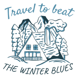 Reisen Sie, um das Winter-Blues-Schriftzug-Zitat zu schlagen PNG-Design