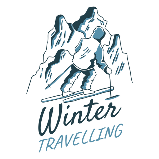 Winter travelling lettering quote PNG Design
