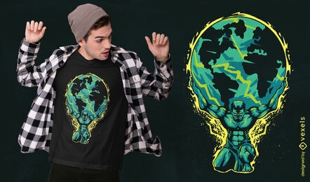 Atlas god holding earth t-shirt design