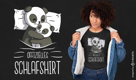 Panda bear animals sleeping t-shirt design
