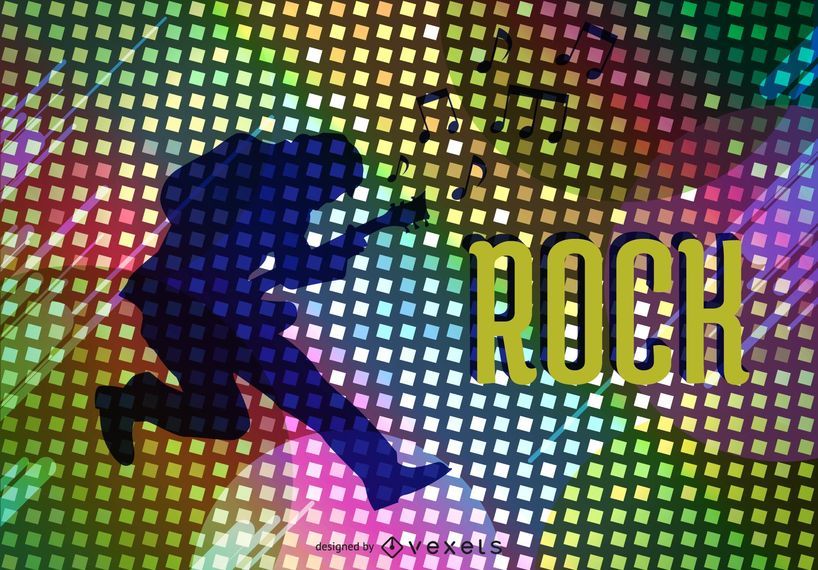 Vector de cartel de la estrella de rock psicodélico Vector de cartel de la estrella de rock psicodélico