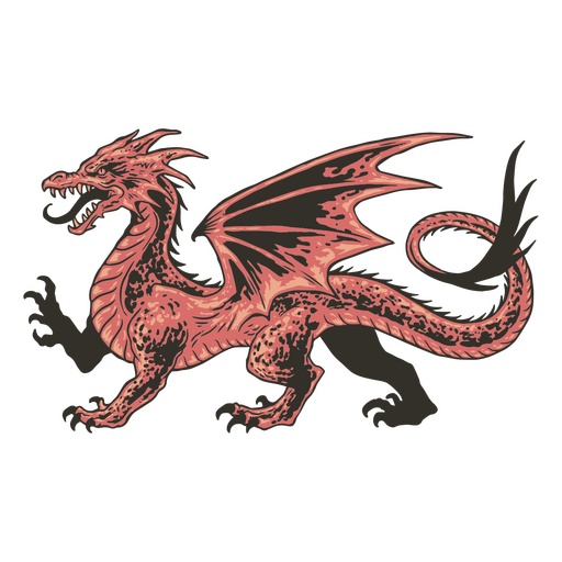 Maravilhoso dragão vermelho Desenho PNG