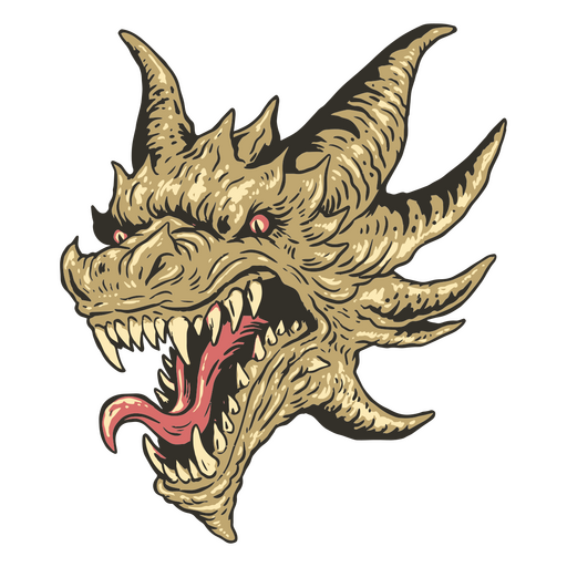 Magnífico dragão furioso Desenho PNG