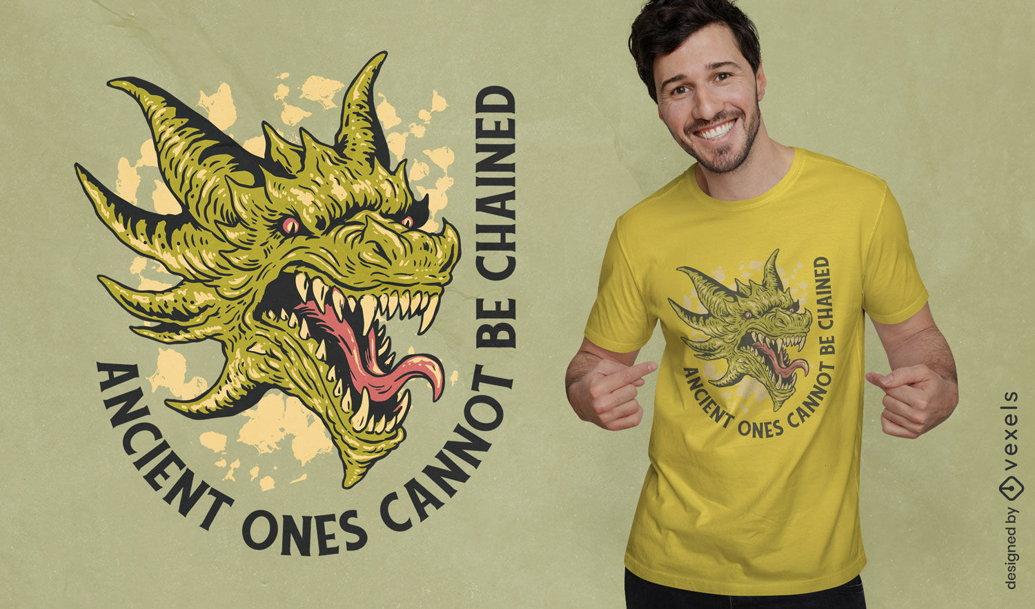 Diseño de camiseta de criatura antigua dragón