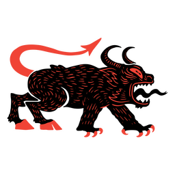 Furious black and red demon PNG Design