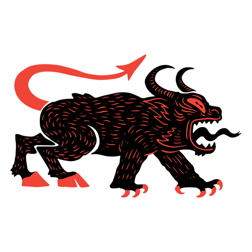 Furious black and red demon PNG Design
