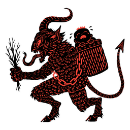 Demon kidnapping a kid PNG Design