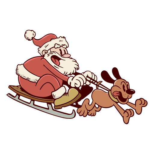 Tren? do Papai Noel puxado por um cachorro Desenho PNG