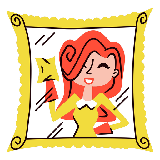 Woman cleaning a mirror PNG Design
