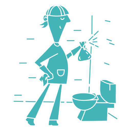 Cleaning the bathroom wall PNG Design