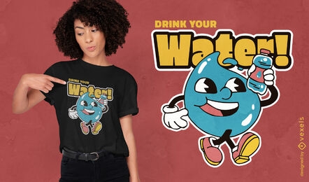 Wassertropfen-Trinkwasser-T-Shirt-Design