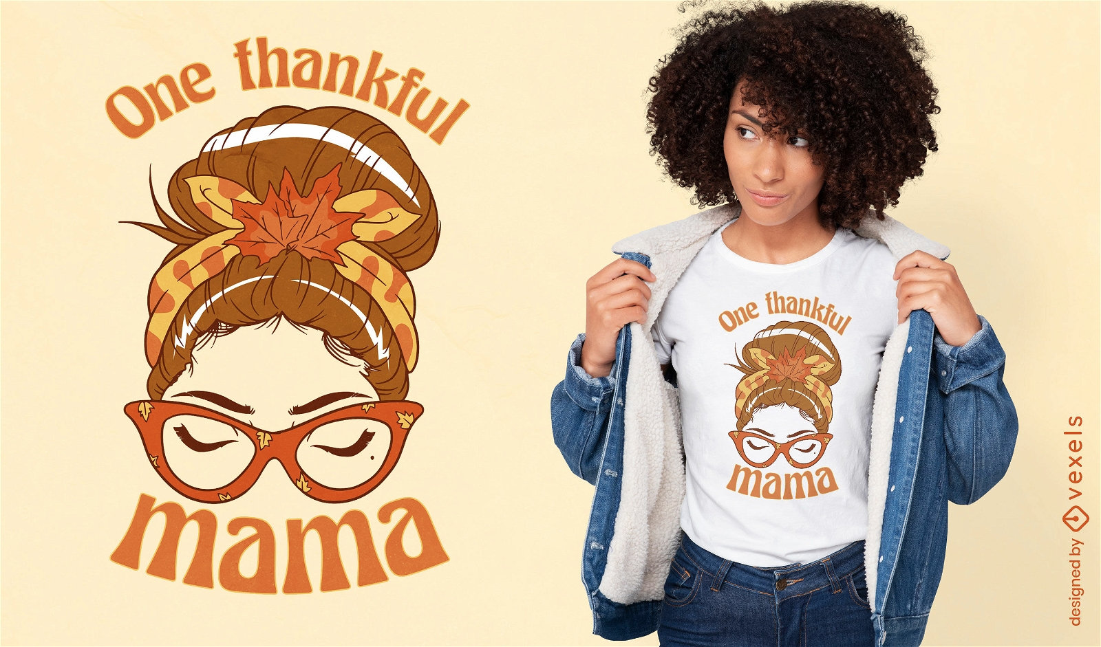 Diseño de camiseta de mamá agradecida de otoño