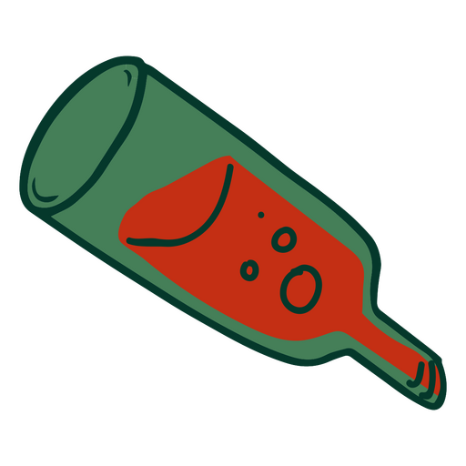 Green Christmas wine bottle PNG Design