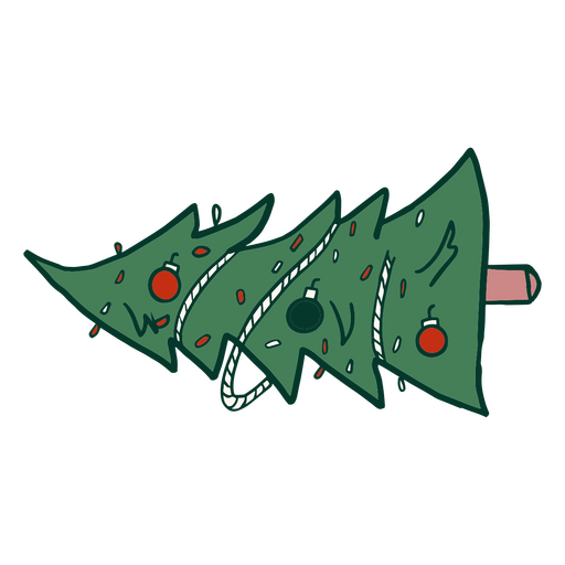 Knocked down Christmas tree PNG Design