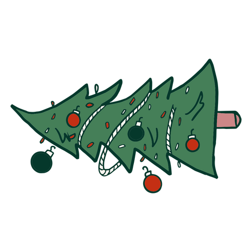 Un árbol de Navidad que ha sido derribado Diseño PNG