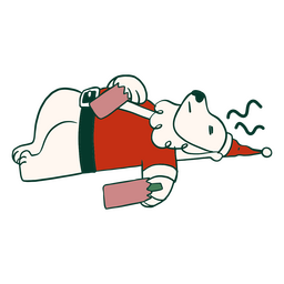 Drunk Christmas bear PNG Design