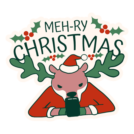 Meh-ry Christmas quote PNG Design