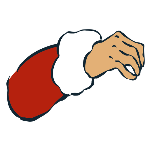 Mano de santa claus extendiéndose Diseño PNG