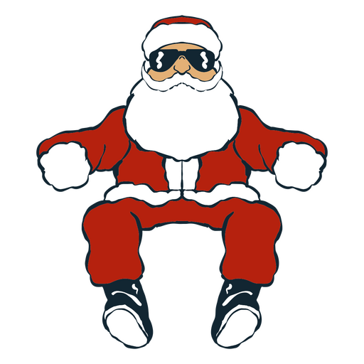 Papai Noel sentado em ?culos de sol Desenho PNG