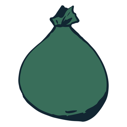 Green garbage bag PNG Design