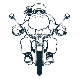 Weihnachtsmann, der ein Motorrad fährt PNG-Design