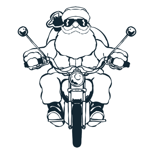 Weihnachtsmann, der ein Motorrad fährt PNG-Design